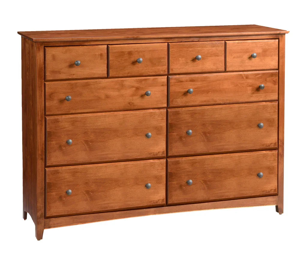 Commode à 10 tiroirs en aulne Shaker