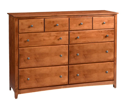 Commode à 10 tiroirs en aulne Shaker